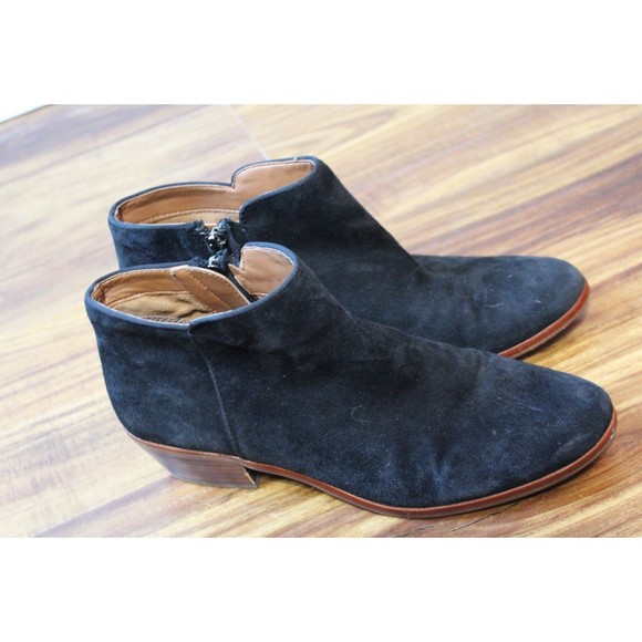 Sam Edelman Black Suede Petty Booties Size 6.5 - Picture 1 of 6